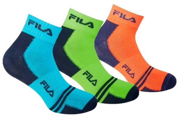  Fila Unisex Quarter Multisport Socks 3P - shock black/multicolor