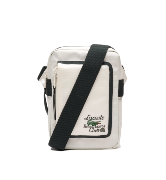  Lacoste Roland Garros Edition Contrast Print Vertical Messenger Bag - Zelený