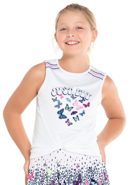 T-shirt pour filles Lucky in Love Novelty Print Just Fly Tank - multicolor