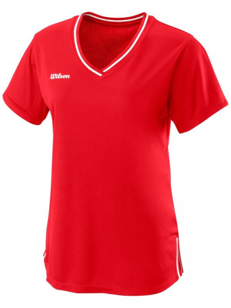 T-shirt pour femmes Wilson Team II V-Neck W - team red