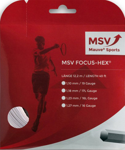 Tenisa stīgas MSV Focus Hex (12 m) - white