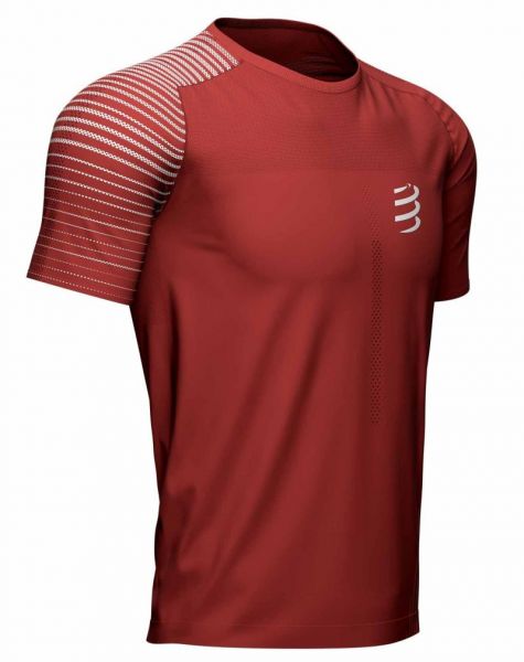 Herren Tennis-T-Shirt Compressport Performance SS Tshirt - spoiled apple/dark cheddar