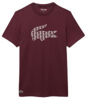 Herren Tennis-T-Shirt Lacoste Ultra Dry Pique Tennis T-Shirt - Braun