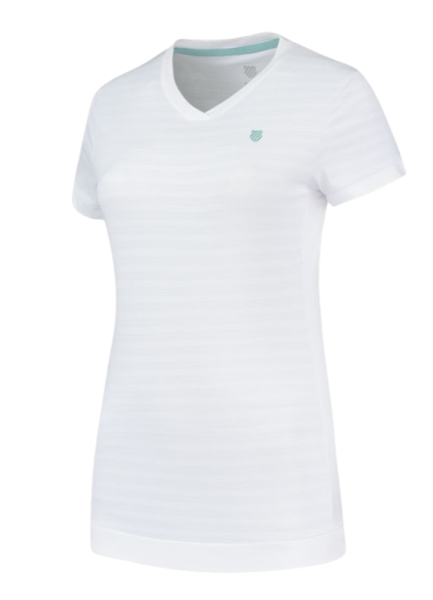 Damen T-Shirt K-Swiss Tac Hypercourt V-Neck Top - white