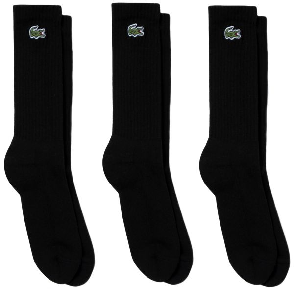 Tennisesokid  Lacoste Sport High Cut Socks 3P - black/black/black