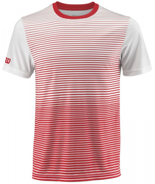 Koszulka chłopięca Wilson Team Striped Crew - wilson red/white
