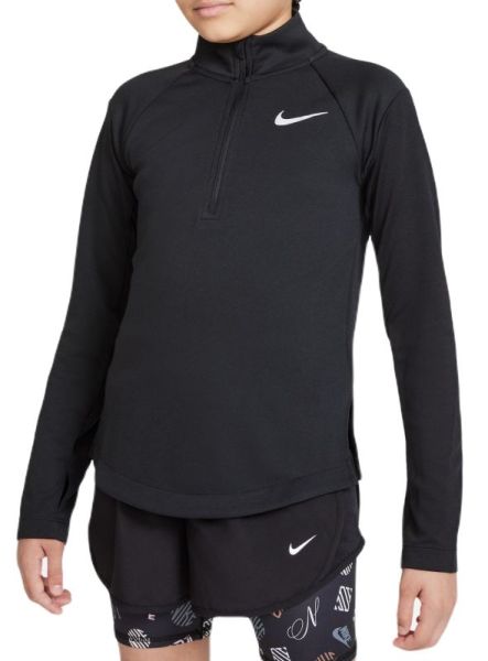 Tüdrukute T-särk Nike Dri-Fit Long Sleeve Running Top - black