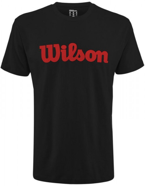  Wilson Script Cotton Tee - black/wilson red