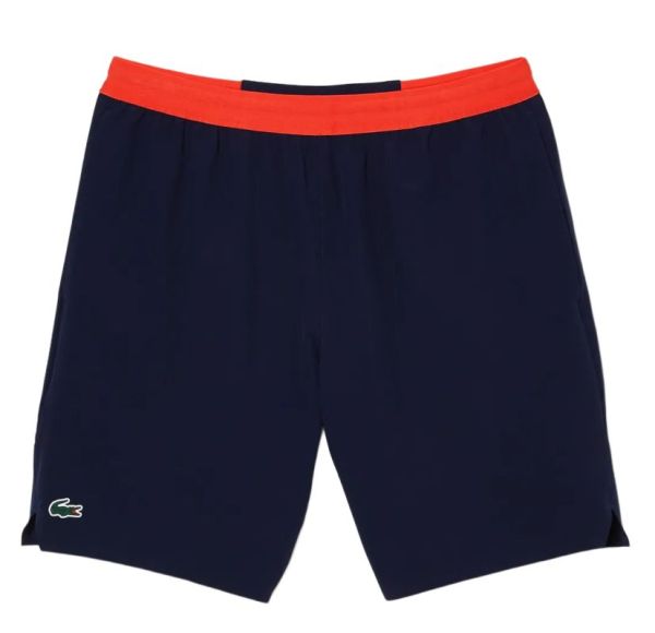 Shorts de tennis pour hommes Lacoste Tennis x Novak Djokovic Taffeta Shorts - navy blue