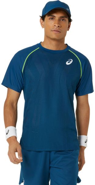 Herren Tennis-T-Shirt Asics Match Actibreeze Short Sleeve - Blau