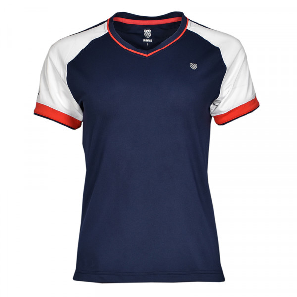 Damen T-Shirt K-Swiss Heritage Tee Sport W - navy/white