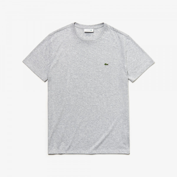  Lacoste Men's Crew Neck Pima Cotton Jersey T-shirt - grey chine