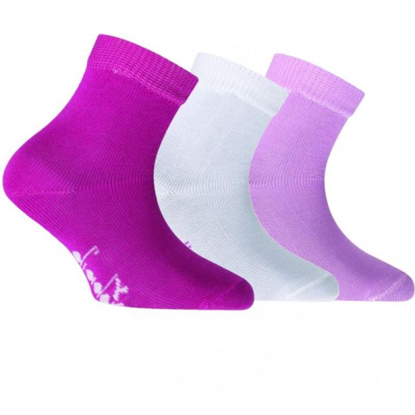 Socks Diadora Quarter Mercerized Cotton 3P - pink panther/white
