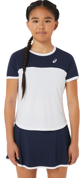 Tüdrukute T-särk Asics Tennis Short Sleeve Top - brilliant white/midnight