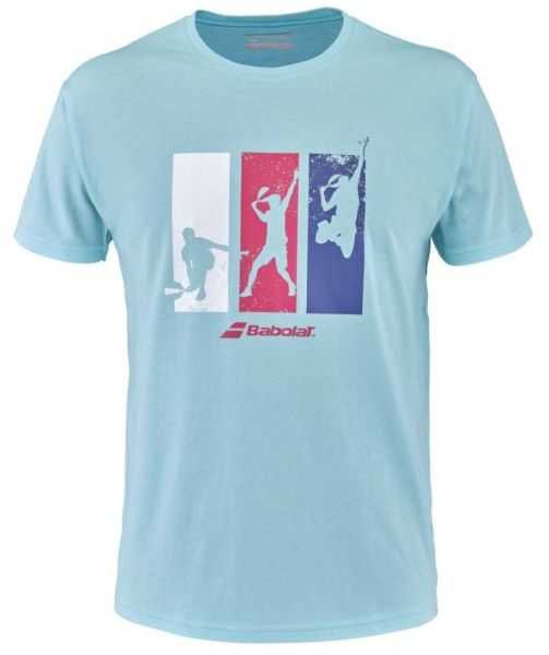 Herren Tennis-T-Shirt Babolat Padel Cotton Tee Men - angel blue heather