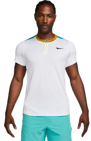 Pánské tenisové polo tričko Nike Court Dri-Fit Advantage Polo - white/washed teal/bronzine/black