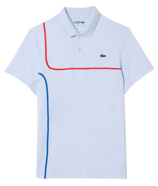 Men's Polo T-shirt Lacoste Sport Tennis Piped Technical Piqué Polo - blue