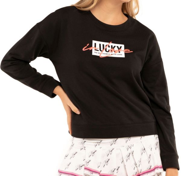 Tenisa džemperis sievietēm Lucky in Love Core Signature Lucky In Love Pullover - black