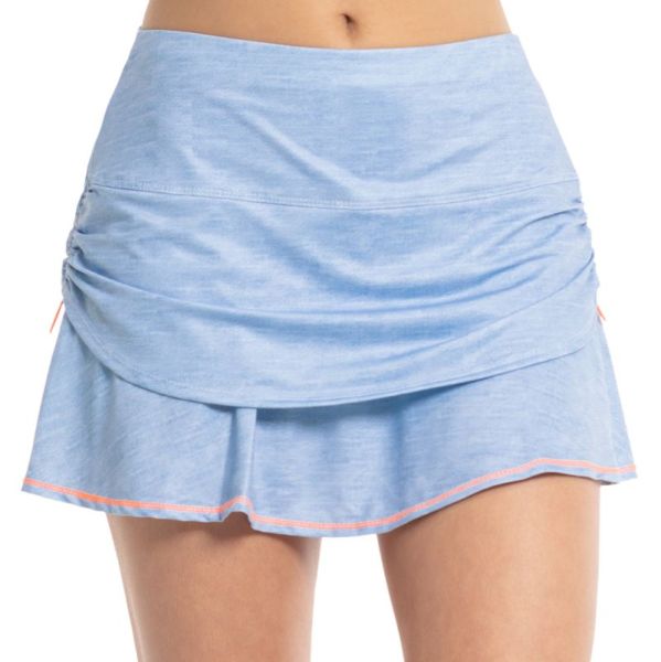 Jupes de tennis pour femmes Lucky in Love Liberty In Love Chambray Ruched Skirt - light denim