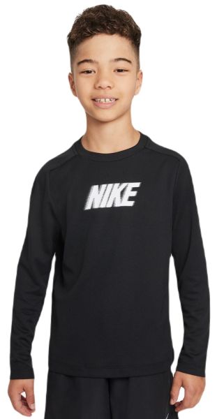 T-shirt pour garçons Nike Kids Dri-Fit Multi+ Long Sleeve Top - Noir