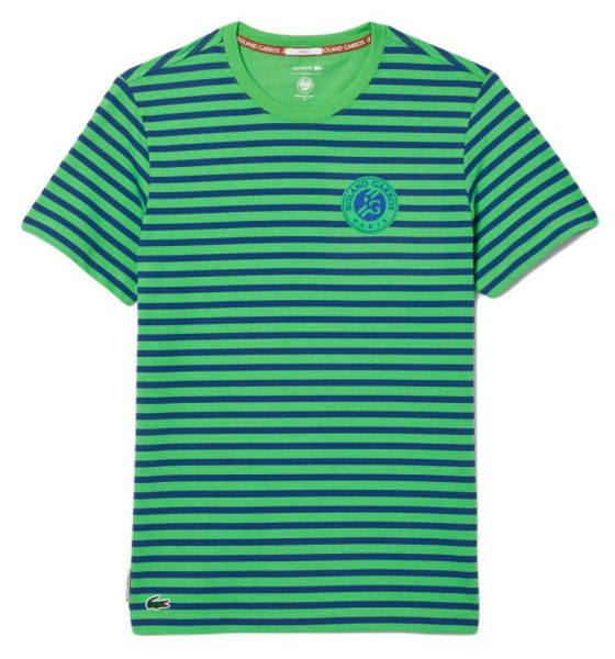 Herren Tennis-T-Shirt Lacoste Unisex Ultra-Dry Sport Roland Garros Edition T-shirt - Blau, Grün