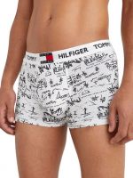 Sporta apakššorti vīriešiem Tommy Hilfiger Trunk Print 1P - greetings white Sporta apakššorti vīriešiem Tommy Hilfiger Trunk Print 1P - greetings white