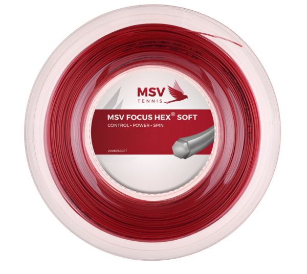 Tenisa stīgas MSV Focus Hex Soft (200 m) - red