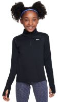 Maglietta per ragazze Nike Dri-Fit Long Sleeve 1/2 Zip Top - black/white