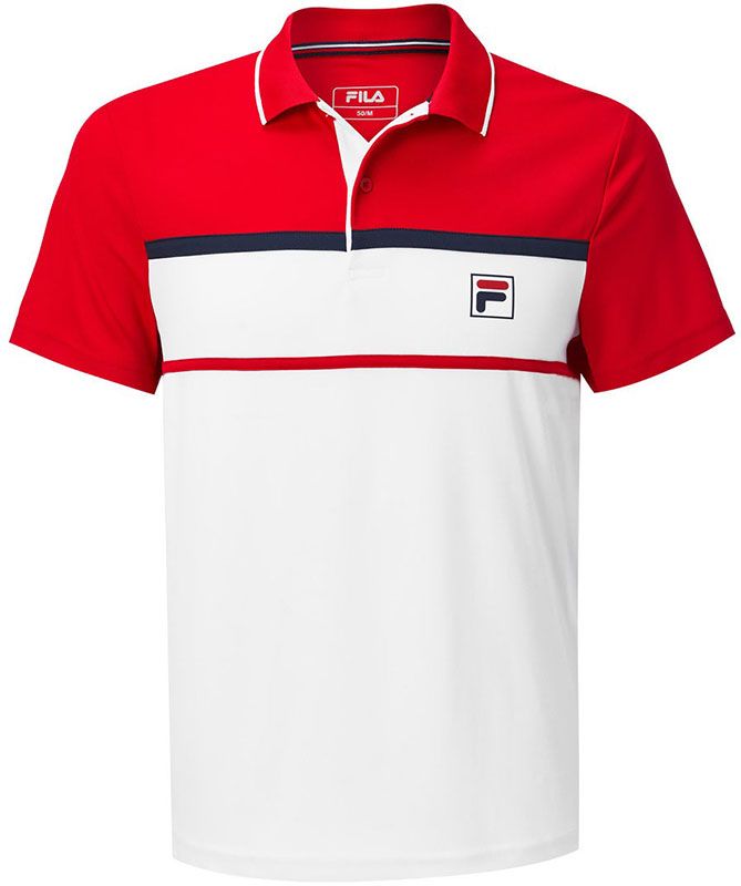 Men's Polo T-shirt Fila Polo Anton M white/fila red | Zone | Tennis Shop