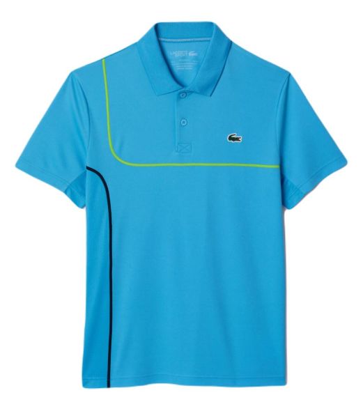 Męskie polo Lacoste Sport Tennis Piped Technical Piqué - Niebieski