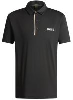 Męskie polo BOSS Paddy Shirt In Quick-Dry Ribbed Fabric - Czarny