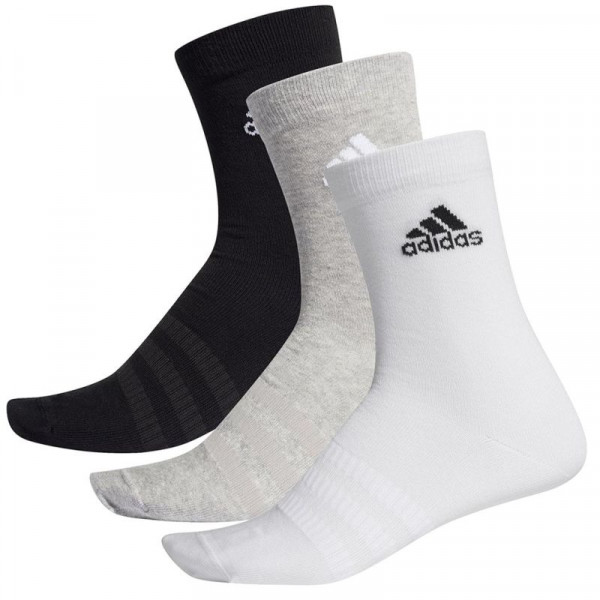 Čarape za tenis Adidas Light Crew 3P - medium grey heather/white/black