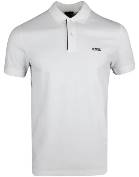 Мъжка тениска с якичка BOSS Paule 2 - white