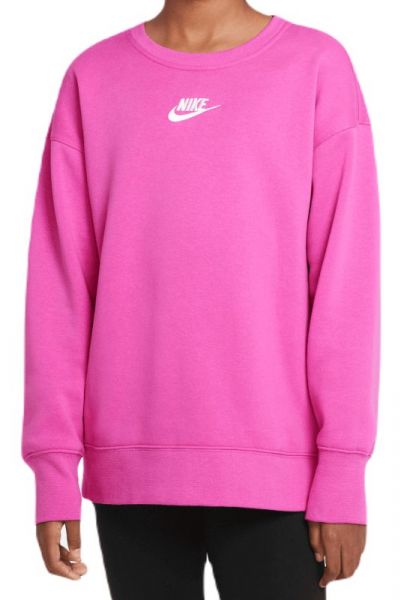 Mädchen Sweatshirt Nike Sportswear Club Fleece - active fuchsia/white