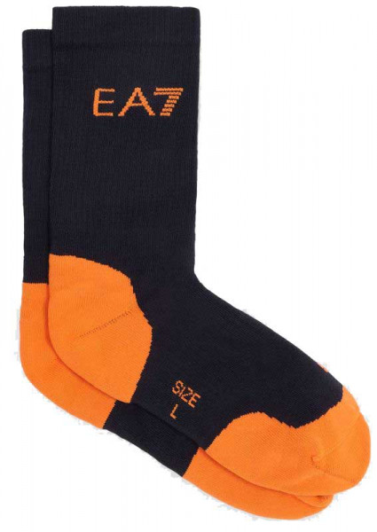 Chaussettes de tennis EA7 Unisex Knitted Socks 1P - night blue/orange