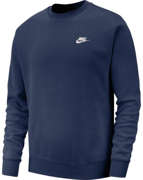 Herren Tennissweatshirt Nike Swoosh Club Crew M - midnight navy/white