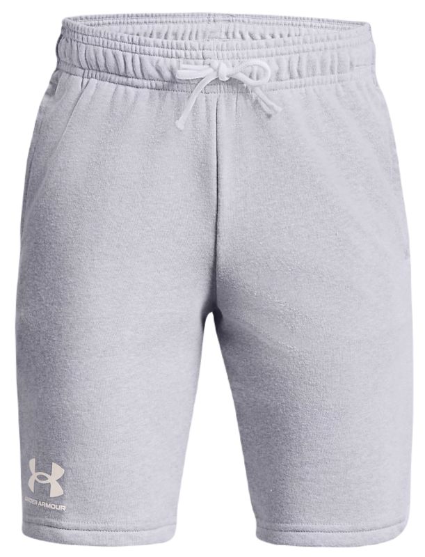 Boys\' shorts Under Armour Boys\' UA Rival Terry Shorts - mod gray light  heather/white | Tennis Zone | Tennis Shop