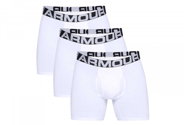 Pánské boxerky Under Armour UA Charged Cotton Boxerjock 3-Pack - white