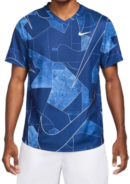  Nike Court Dri-Fit Victory Men's Printed Tennis Top - deep royal blue/white