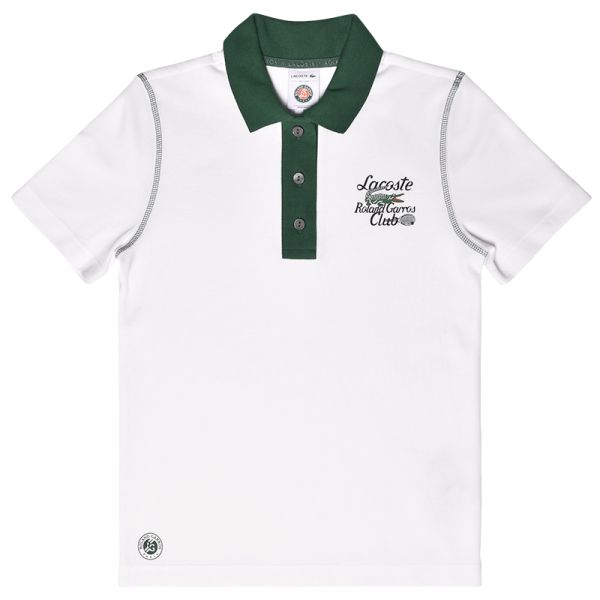 Damen Poloshirt Roland Garros Edition Cotton Pique Polo Shirt - white