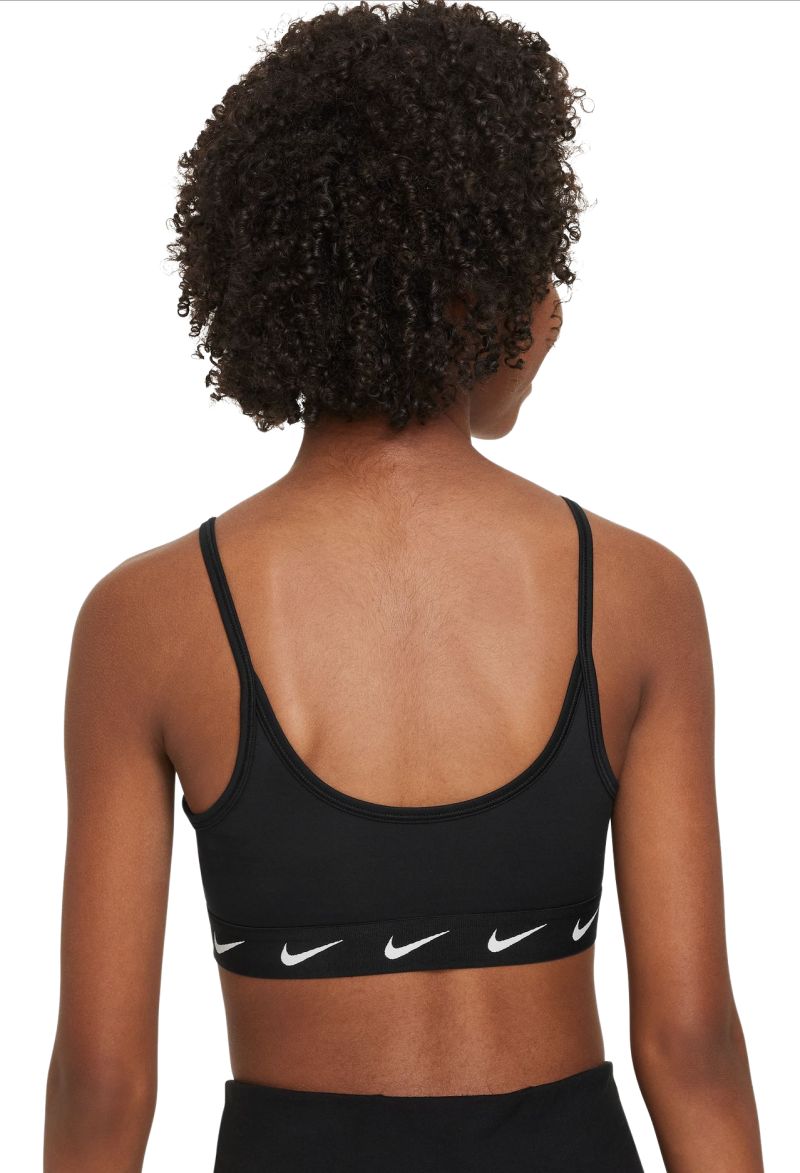 Girls' bra Nike Dri-Fit One Sports Bra - white/black, Tennis Zone