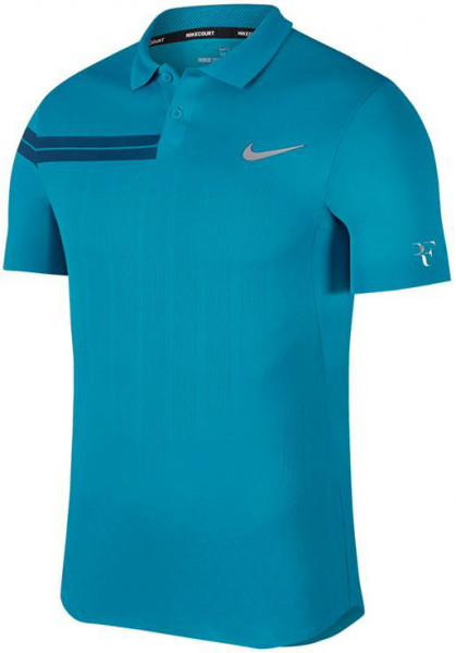  Nike Court RF Advantage Polo PS - neo turquoise/neo turquoise/metallic silver