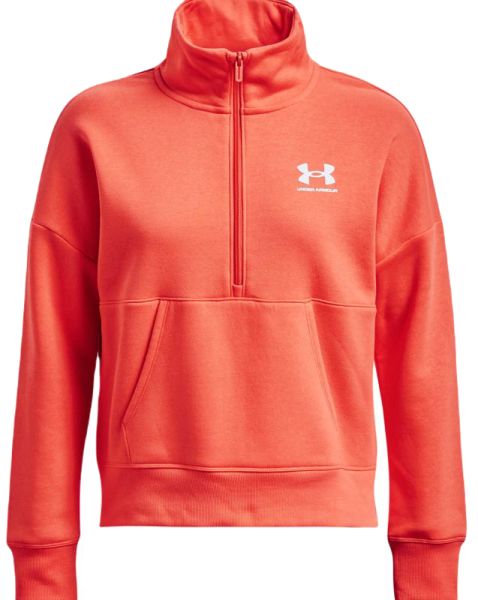 Damen Tennissweatshirt Under Armour Women's UA Rival Fleece 1 Zip - after burn/white