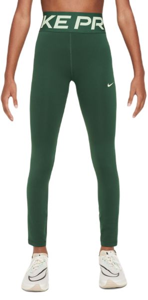 Pantalones para niña Nike Girls Dri-Fit Pro Leggings - fir/barely volt