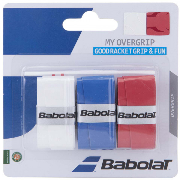 Babolat My Overgrip (3 szt.) - white/blue/red