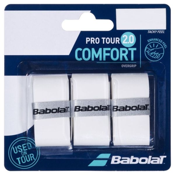 Tenisa overgripu Babolat Pro Tour 2.0 (3P) - white