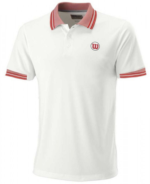  Wilson M Pro Staff Classic Tipped Polo - white/red