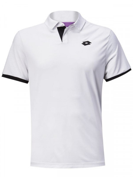 Мъжка тениска с якичка Lotto Top Ten III Polo PL - bright white/all bla