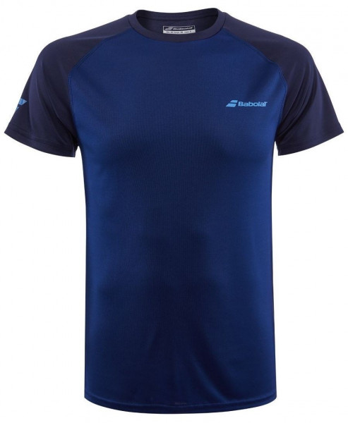 Herren Tennis-T-Shirt Babolat Play Crew Neck Tee Men - Blau
