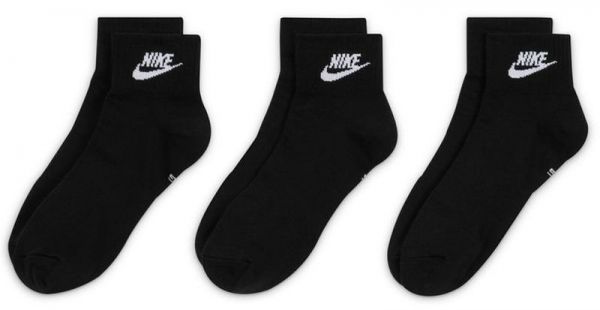 Tennissocken Nike Everyday Essential Ankle Socks 3P - Schwarz, Weiß